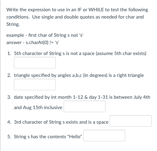 Solved Write The Expression To Use In An IF Or WHILE To Test Chegg