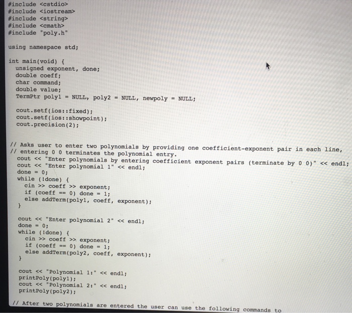 Solved Using C++ language, write a code to implement the | Chegg.com