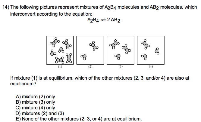 Solved 14) The following pictures represent mixtures of A2B4 | Chegg.com