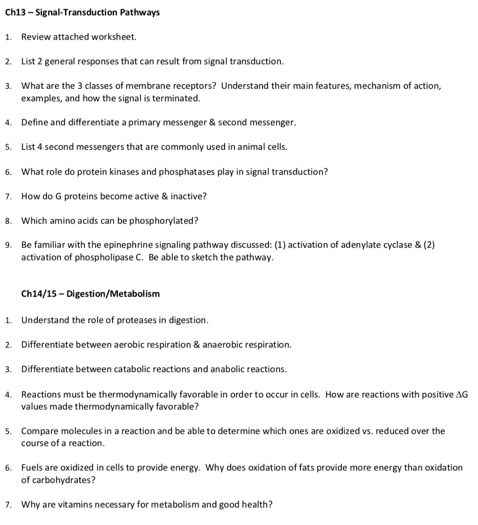 Ch13 SignalTransduction Pathways 1. Review attached