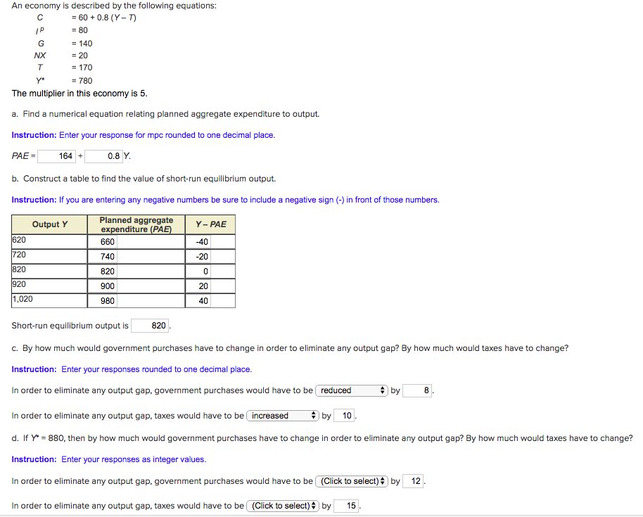 An Economy Is Described By The Following Equations Solved An economy is described by the following equations: | Chegg.com