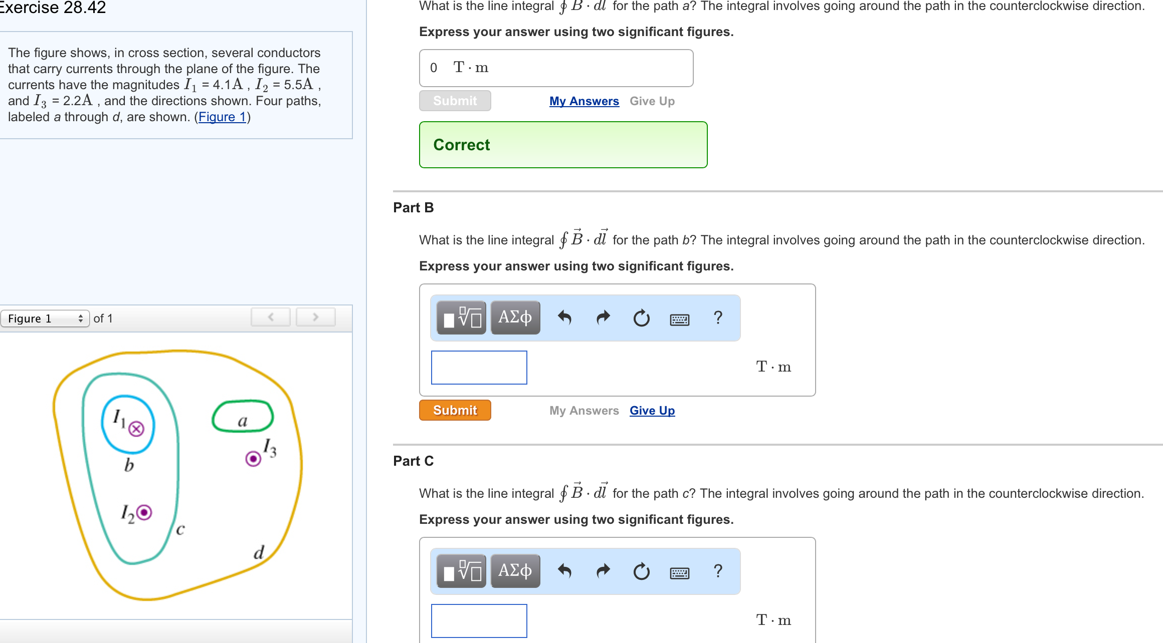 Solved Exercise 28.42 The figure shows, in cross section, | Chegg.com