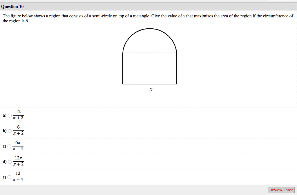 Solved Question 10 The figure below shows a region that | Chegg.com