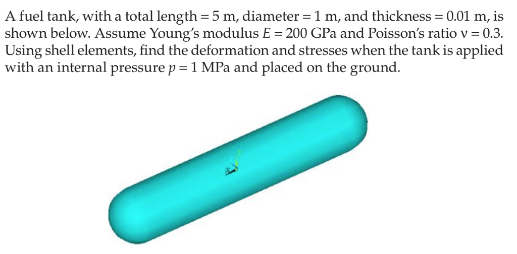 Solved A fuel tank, with a total length 5 m, diameter 1 m,