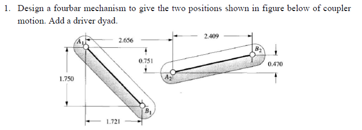 1 Design A Fourbar Mechanism To Give The Two Chegg