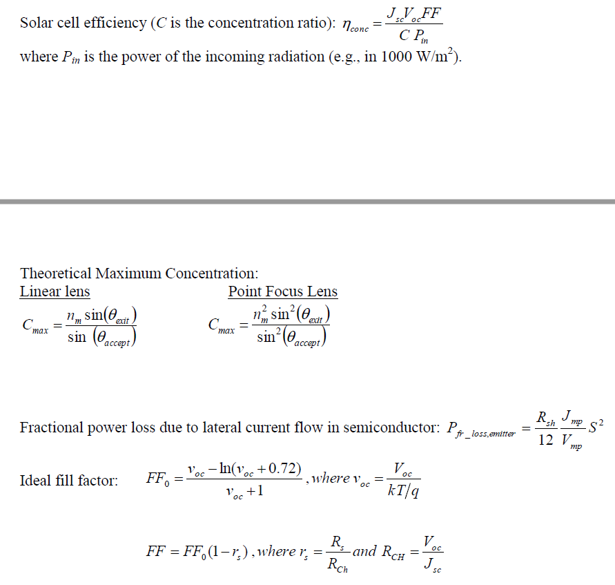 solarcell equations