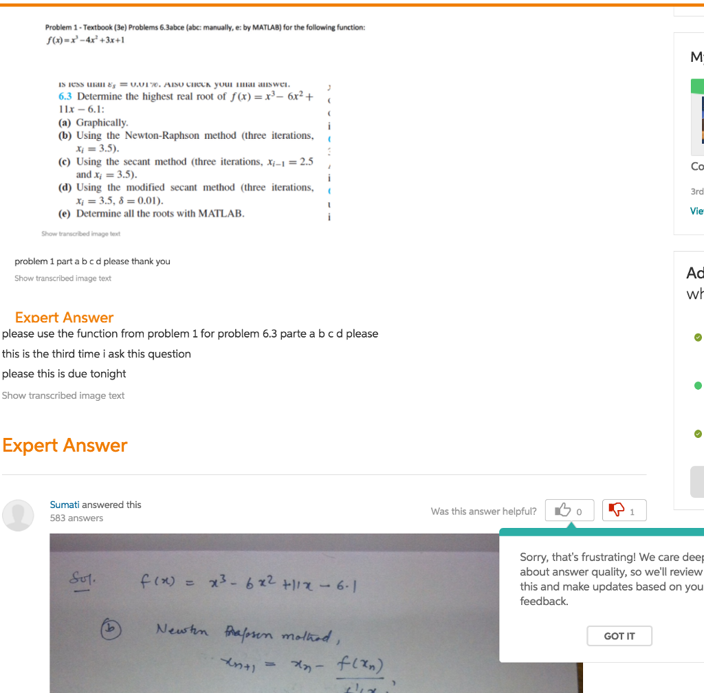 Solved Please Use Function From Problem 1 This Is The 4th Chegg