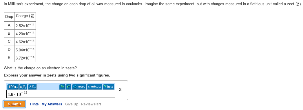 Solved: In Millikan's Experiment, The Charge On Each Drop | Chegg.com