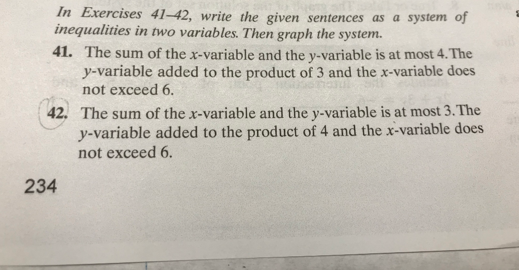 Solved In Exercises 41-42, write the given sentences as a | Chegg.com