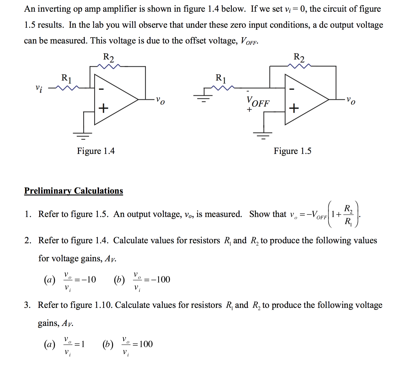 solved-an-inverting-op-amp-amplifier-is-shown-in-figure-1-4-chegg