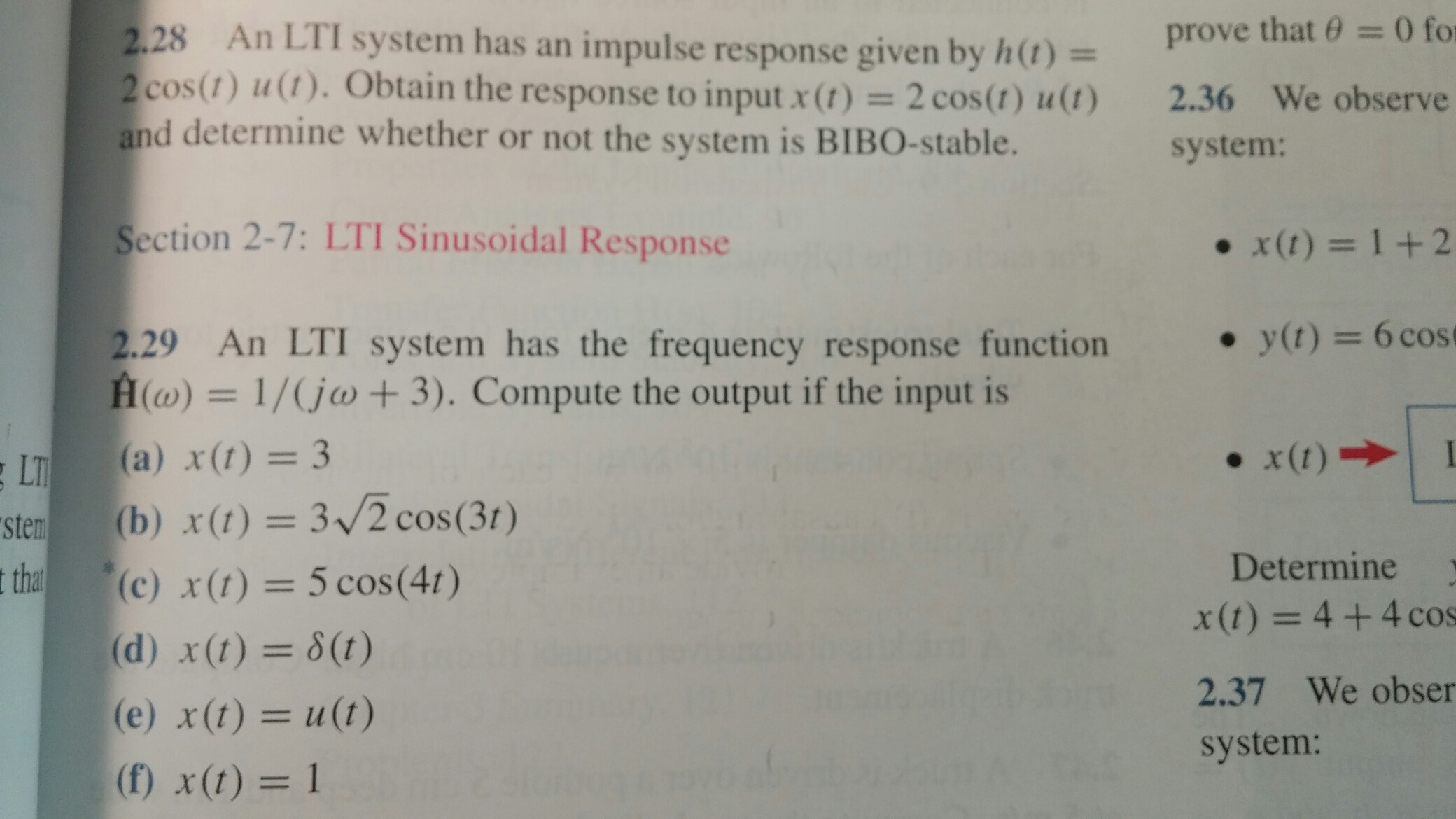 Solved An Lti System Has An Impulse Response Given By H T