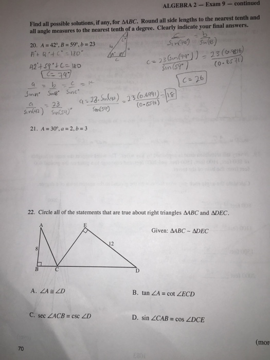 Solved Find all possible solutions, if any, for delta ABC, | Chegg.com