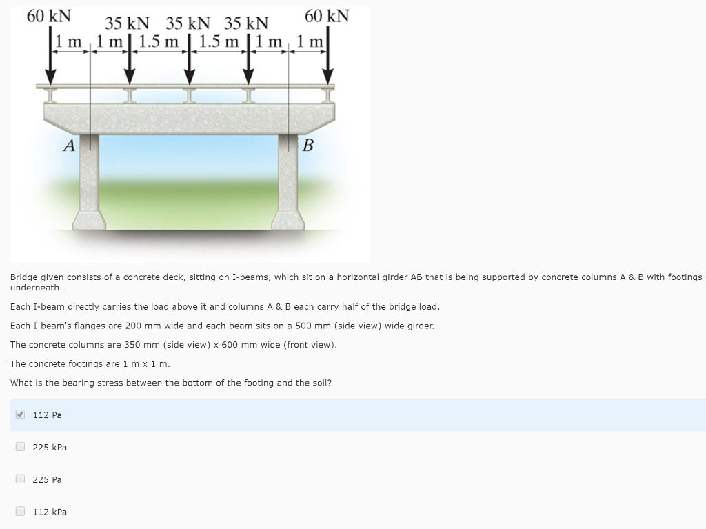 Solved Bridge given consists of a concrete deck, sitting | Chegg.com