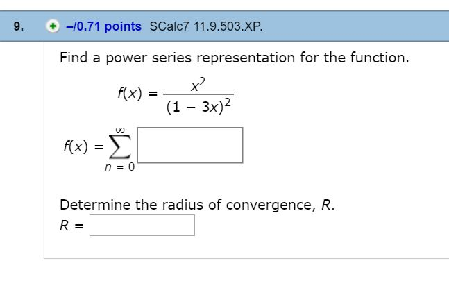 dfind a power series reperesentation dfind a power series reperesentation