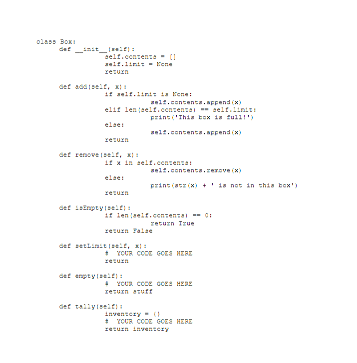 Solved The following class models a box. Just an ordinary, | Chegg.com