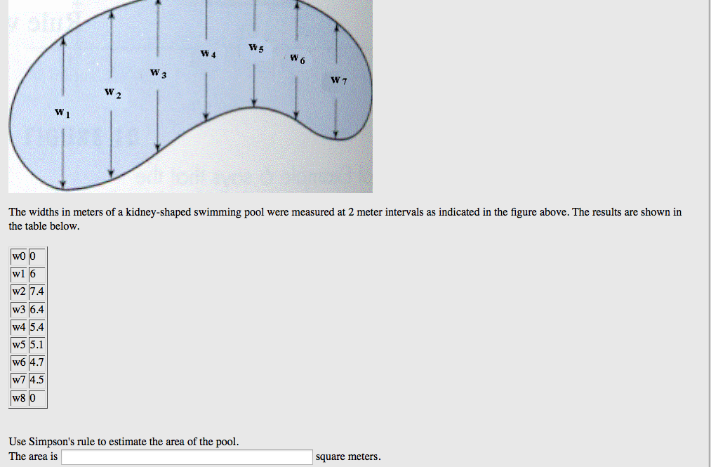 (Get Answer) The Widths In Meters Of A KidneyShaped Swimming Pool