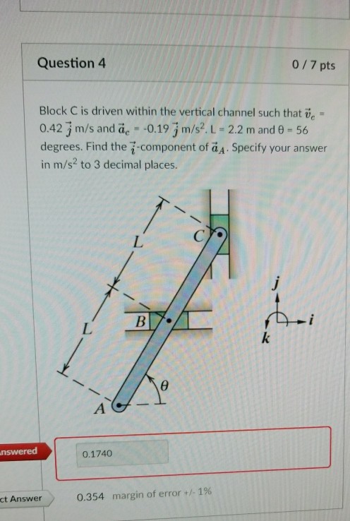 Solved Question 4 0/7 pts Block C is driven within the | Chegg.com