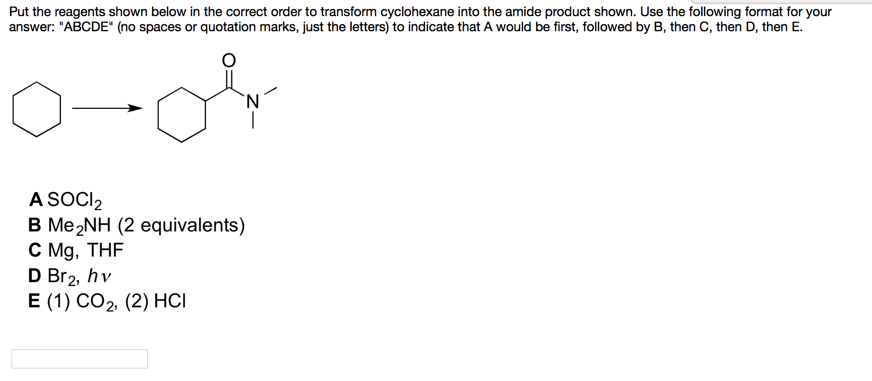 Solved Put the reagents shown below in the correct order to | Chegg.com