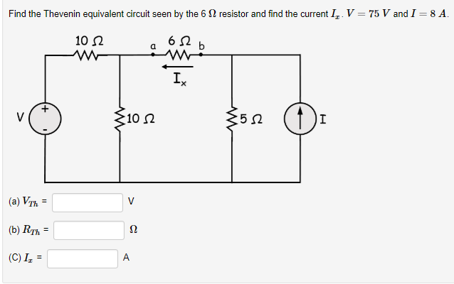 Solved Find the Thevenin equivalent circuit seen by the 6 ? | Chegg.com