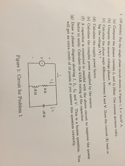 Solved A The Single Phase Circuit Shown Below In Figure Chegg Com