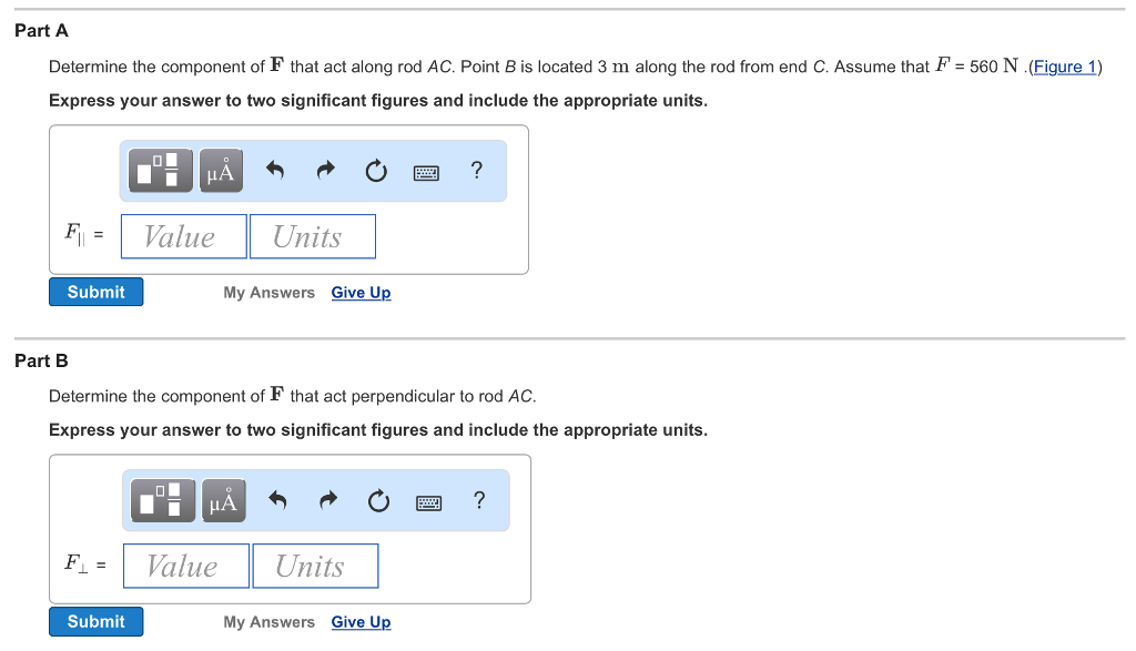 Solved 6 m 4 m OF F 4 m 4 m AC 3 m | Chegg.com