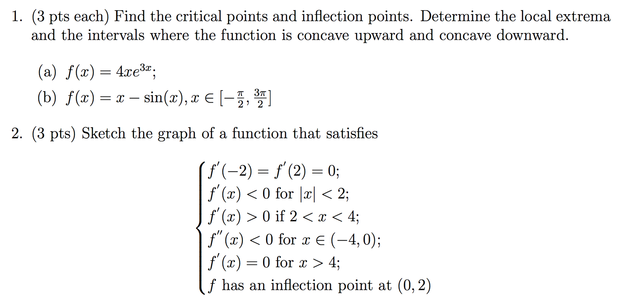 Solved Find The Critical Points And Inflection Points Chegg