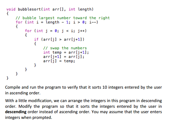 Solved 3. Sorting Arrays There Are Several Sorting | Chegg.com