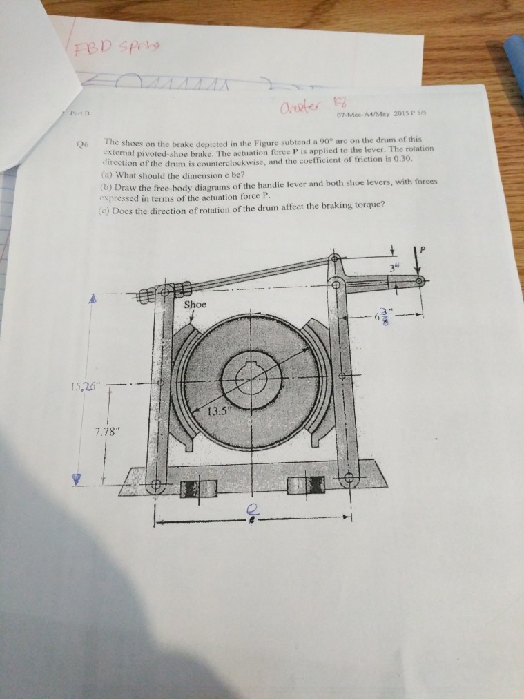 07-Mec-A4/May 2015 P 55 The Shoes On The Brake | Chegg.com