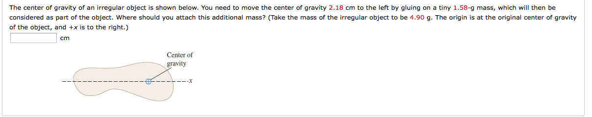 solved-the-center-of-gravity-of-an-irregular-object-is-sh-chegg