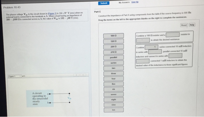 Solved The phasor voltage Vab in the circuit shown in | Chegg.com