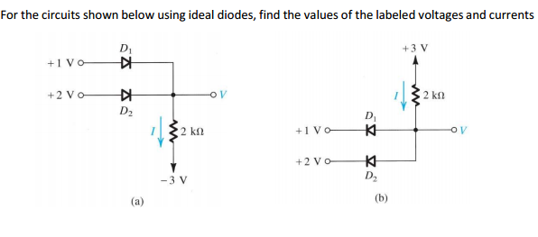 Solved For The Circuits Shown Below Using Ideal Diodes, Find | Chegg.com