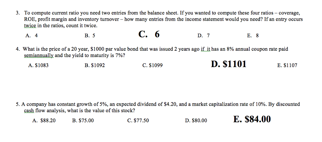 Solved To compute current ratio you need two entries from | Chegg.com