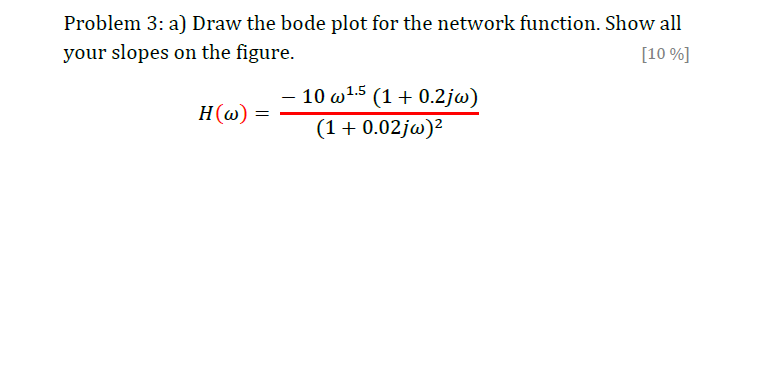 Solved Draw the bode plot for the network function. Show all | Chegg.com