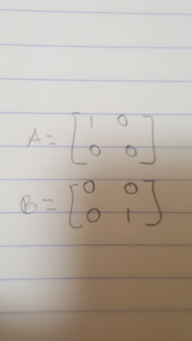 Solved use the two matrices above to show that zero product | Chegg.com