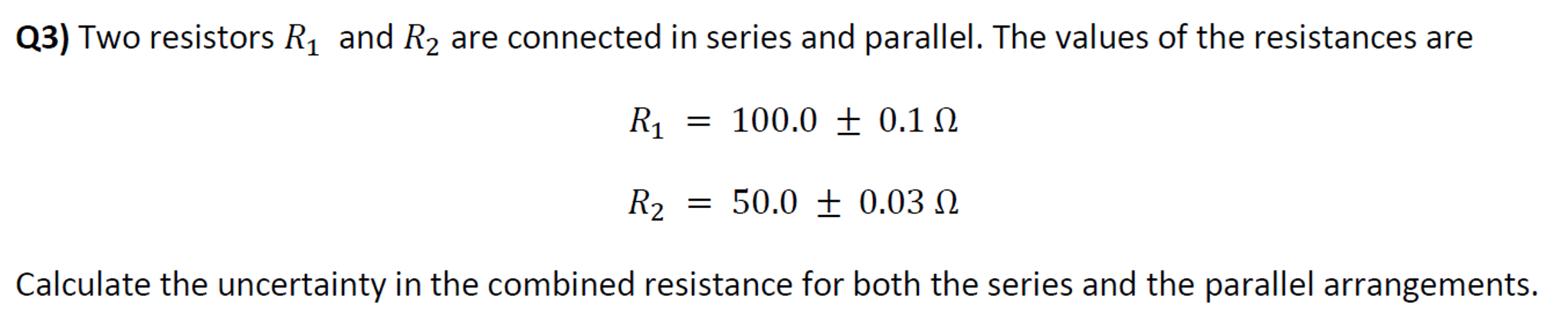 Solved Two resistors R_1 and R_2 are connected in series and | Chegg.com