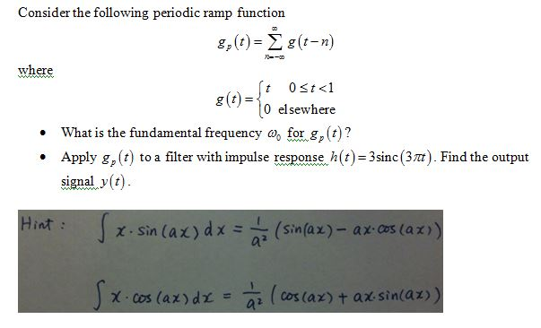 Solved Consider The Following Periodic Ramp Function 5820