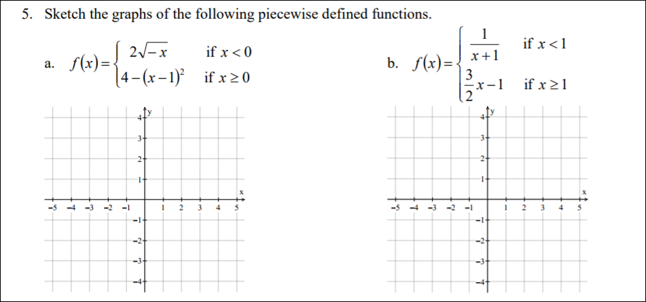 solved-5-sketch-the-graphs-of-the-following-piecewise-chegg