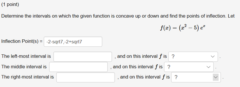 Solved Determine the intervals on which the given function | Chegg.com