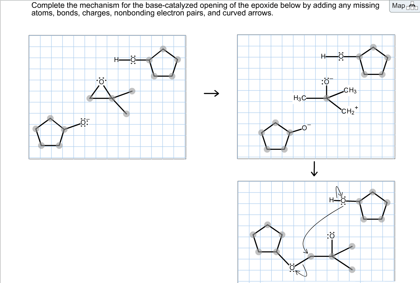Solved Complete the mechanism for the base-catalyzed opening | Chegg.com