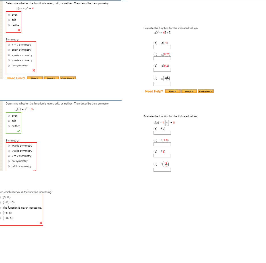 Solved determine whether the function is even odd or chegg