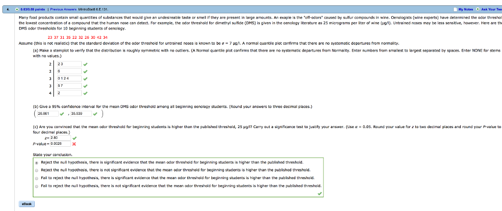 Solved My Notes An agronomist examines the cellulose content | Chegg.com