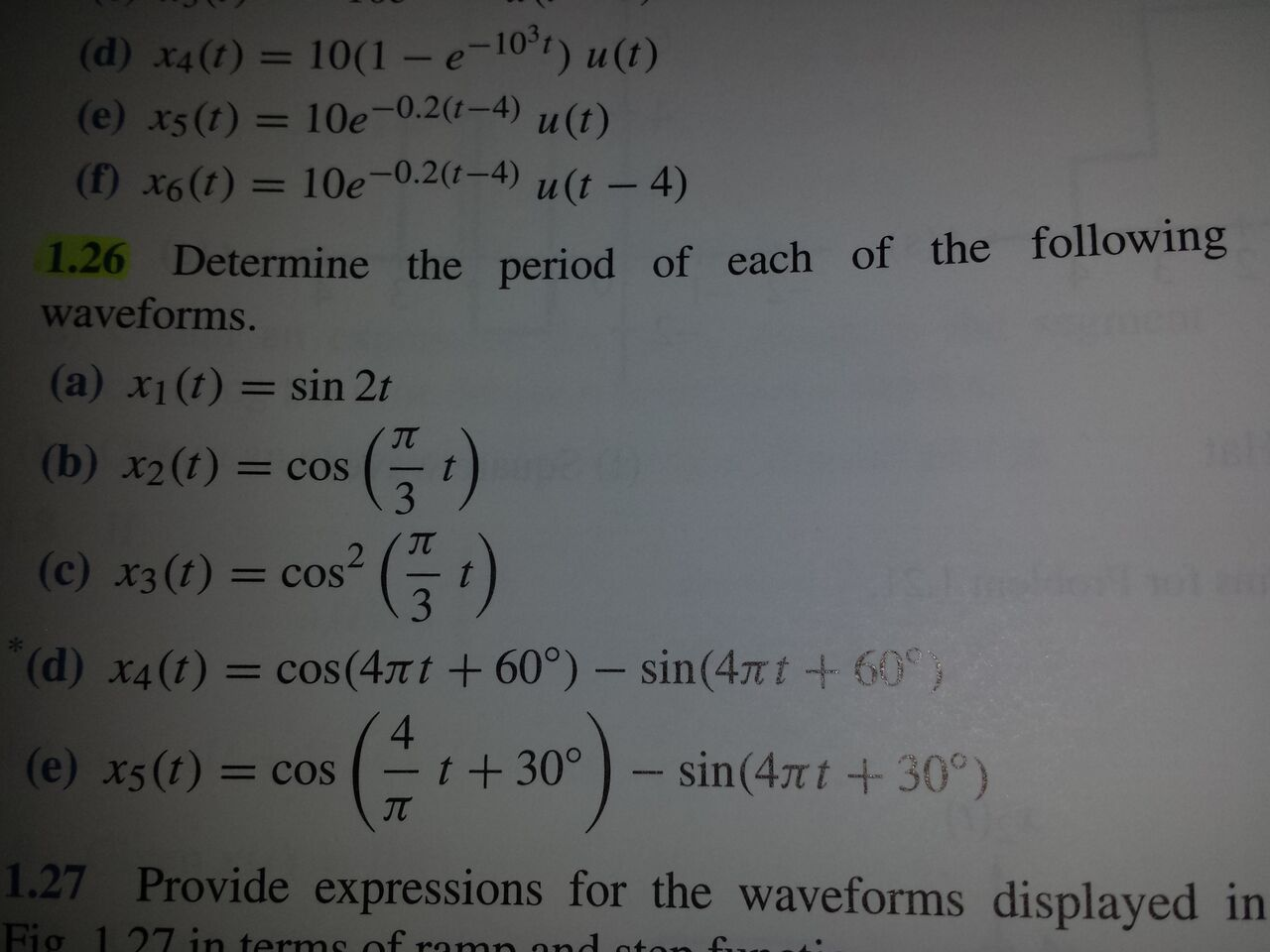 Solved x_4(t)=10(1-e^-10^3t)u(t) x_5(t)=10e^-.02(t-4)u(t) | Chegg.com