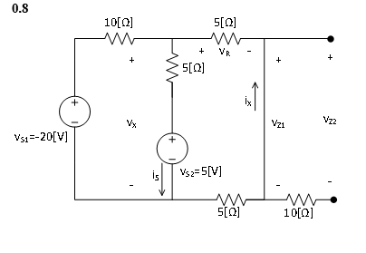 Solved Given: i5 = - 1.5[A], find: a) vX b) vR c) iX d) | Chegg.com