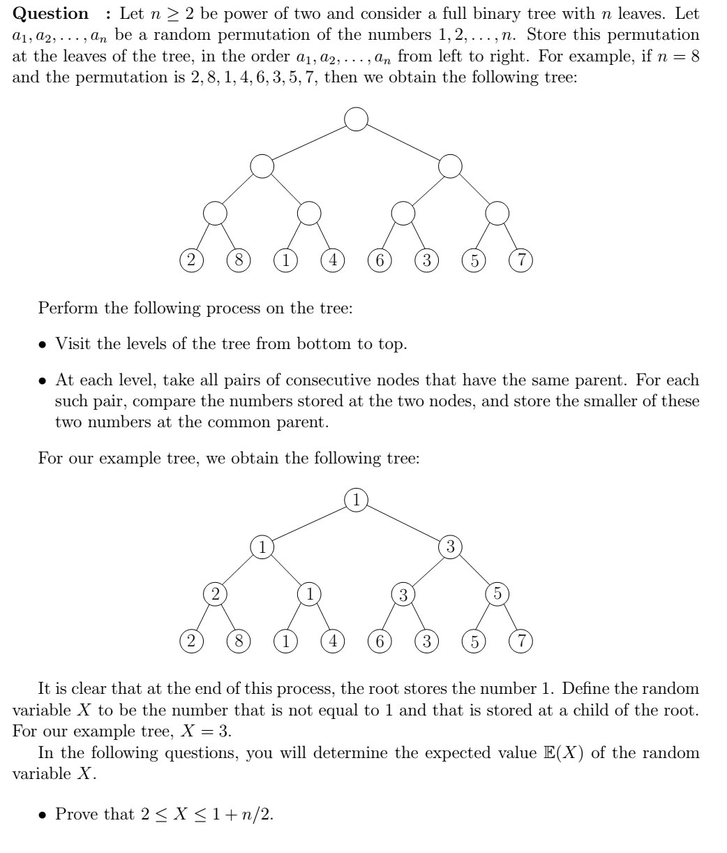 Let n GE 2 be power of two and consider a full binary | Chegg.com