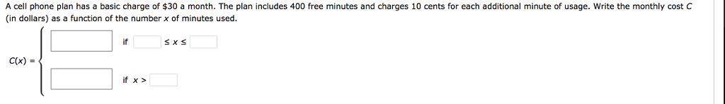 Solved A cell phone plan has a basic charge of $30 a month. | Chegg.com