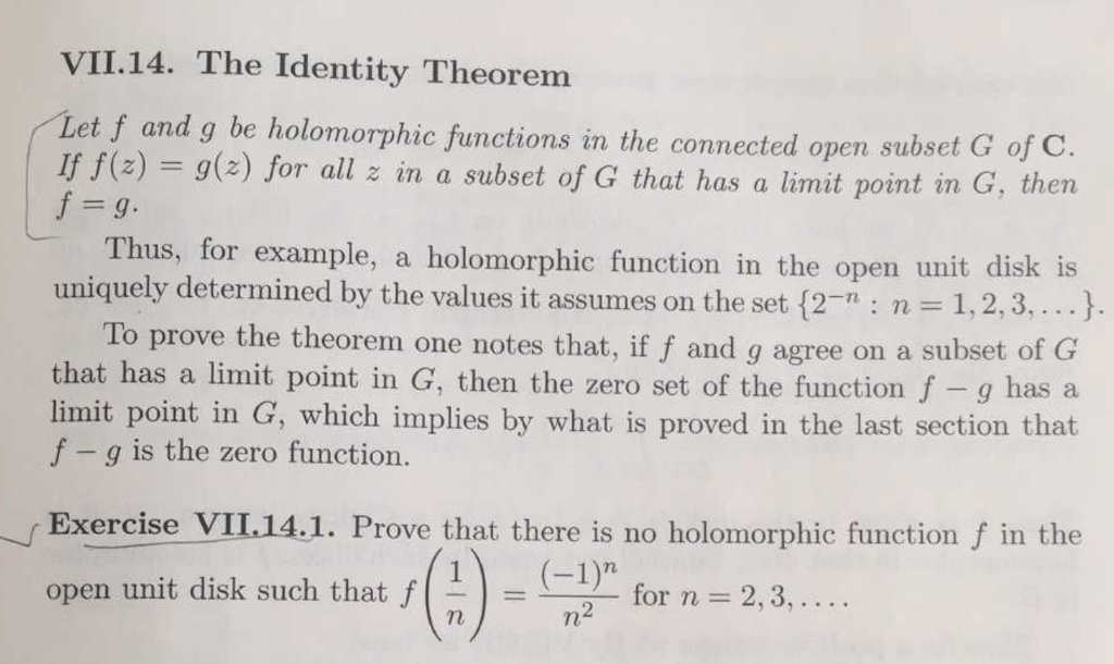 Solved vii 14 the identity theorem let f and g be chegg