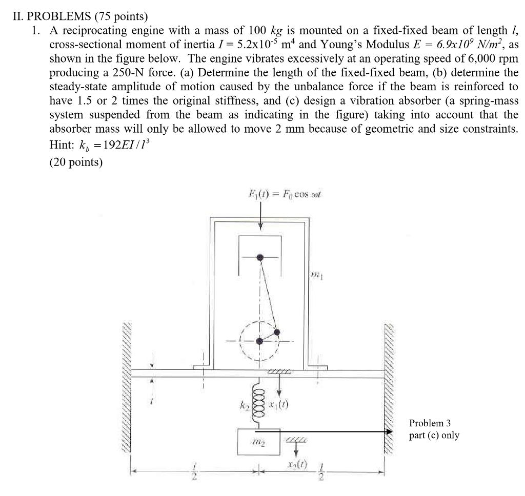 II. PROBLEMS (75 points) 1. A reciprocating engine