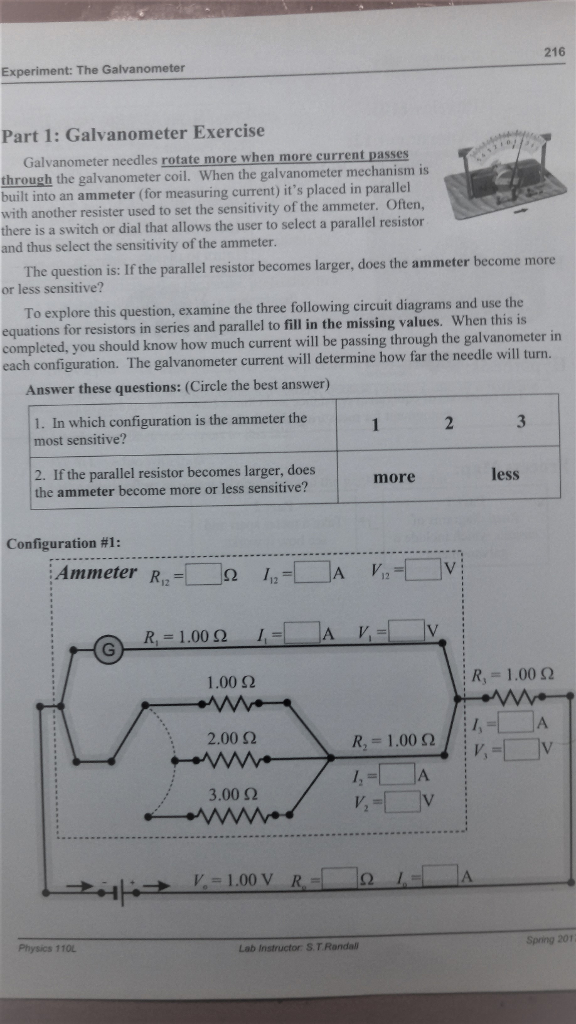 galvanometer experiment