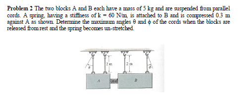 The Two Blocks A And B Each Have A Mass Of 5 Kg And | Chegg.com