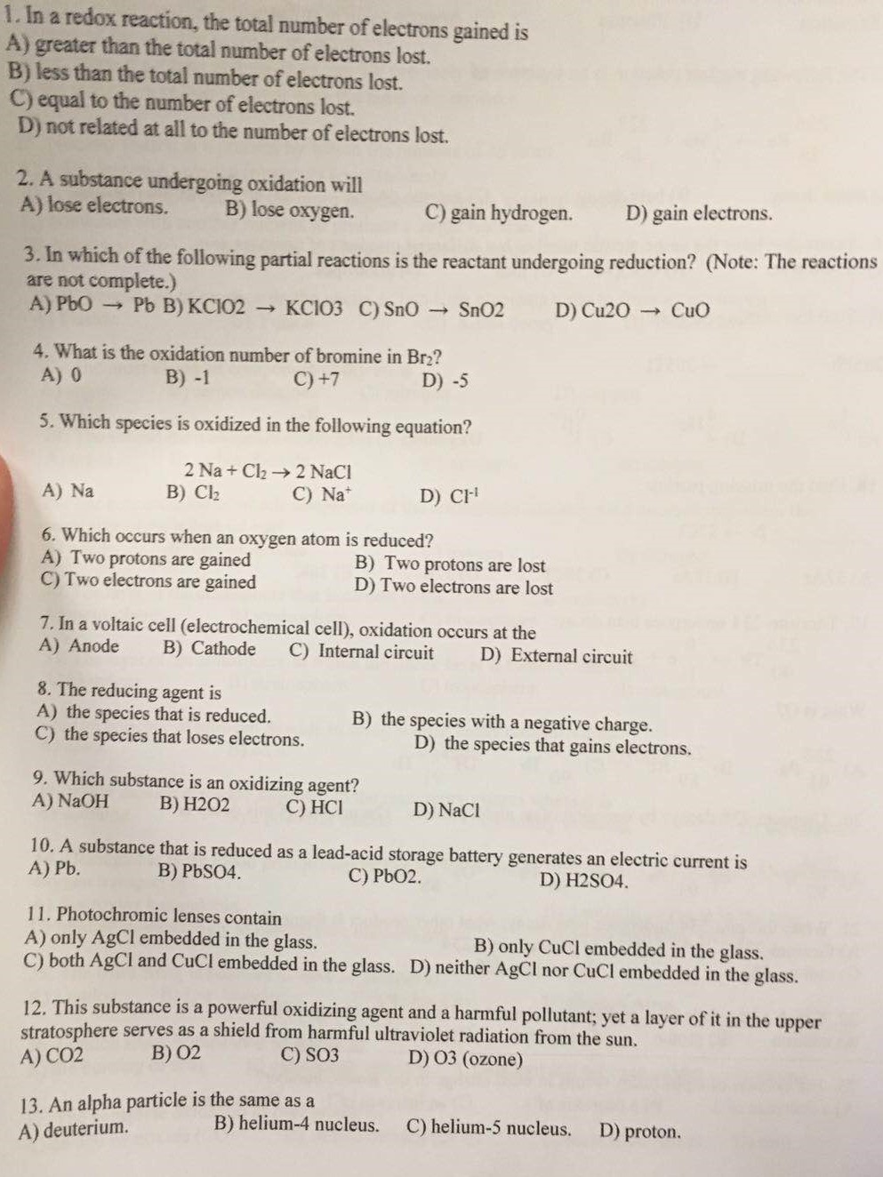 Solved In a redox reaction, the total number of electrons | Chegg.com